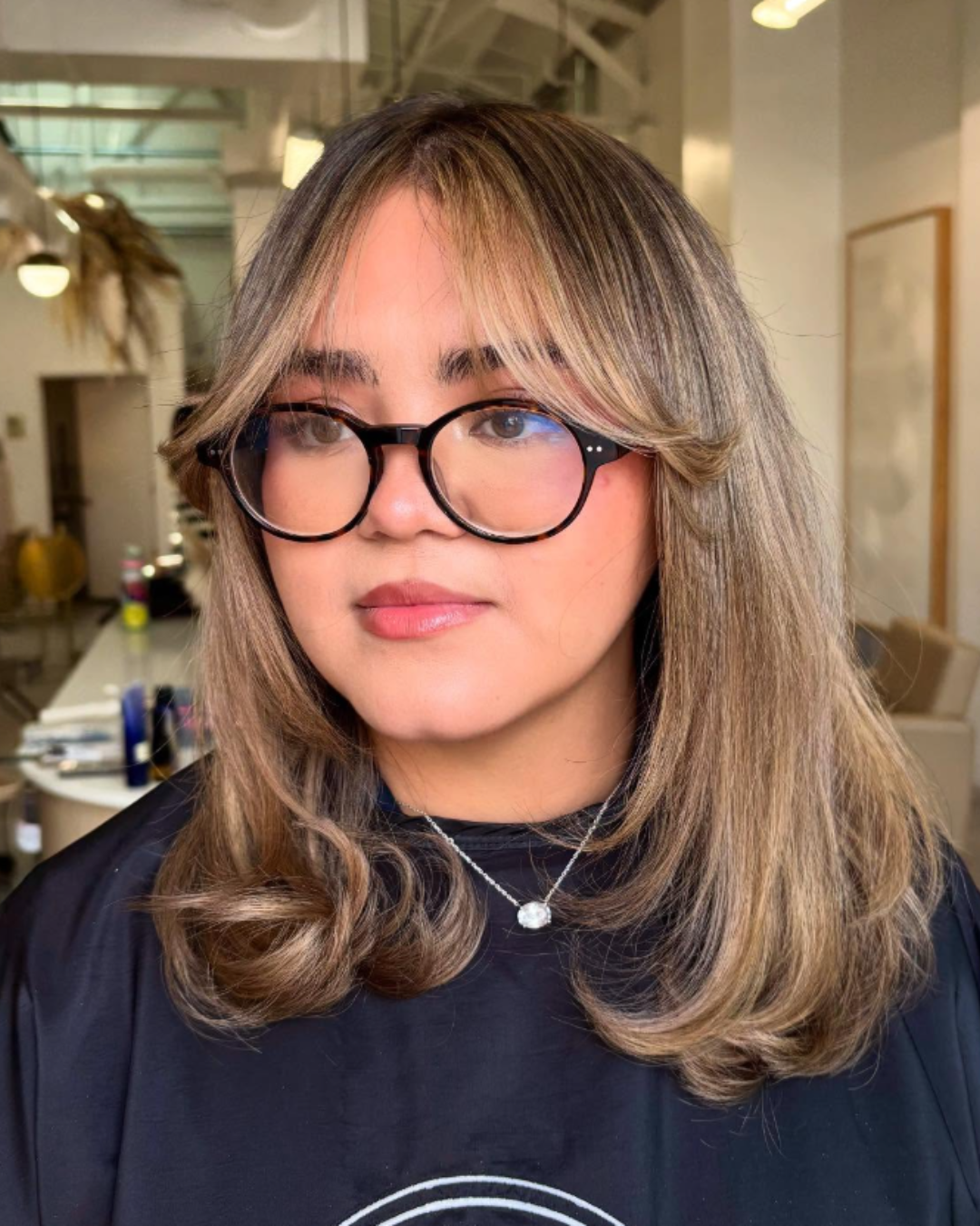 Dimensional Color and Curtain Bangs by Jasmine