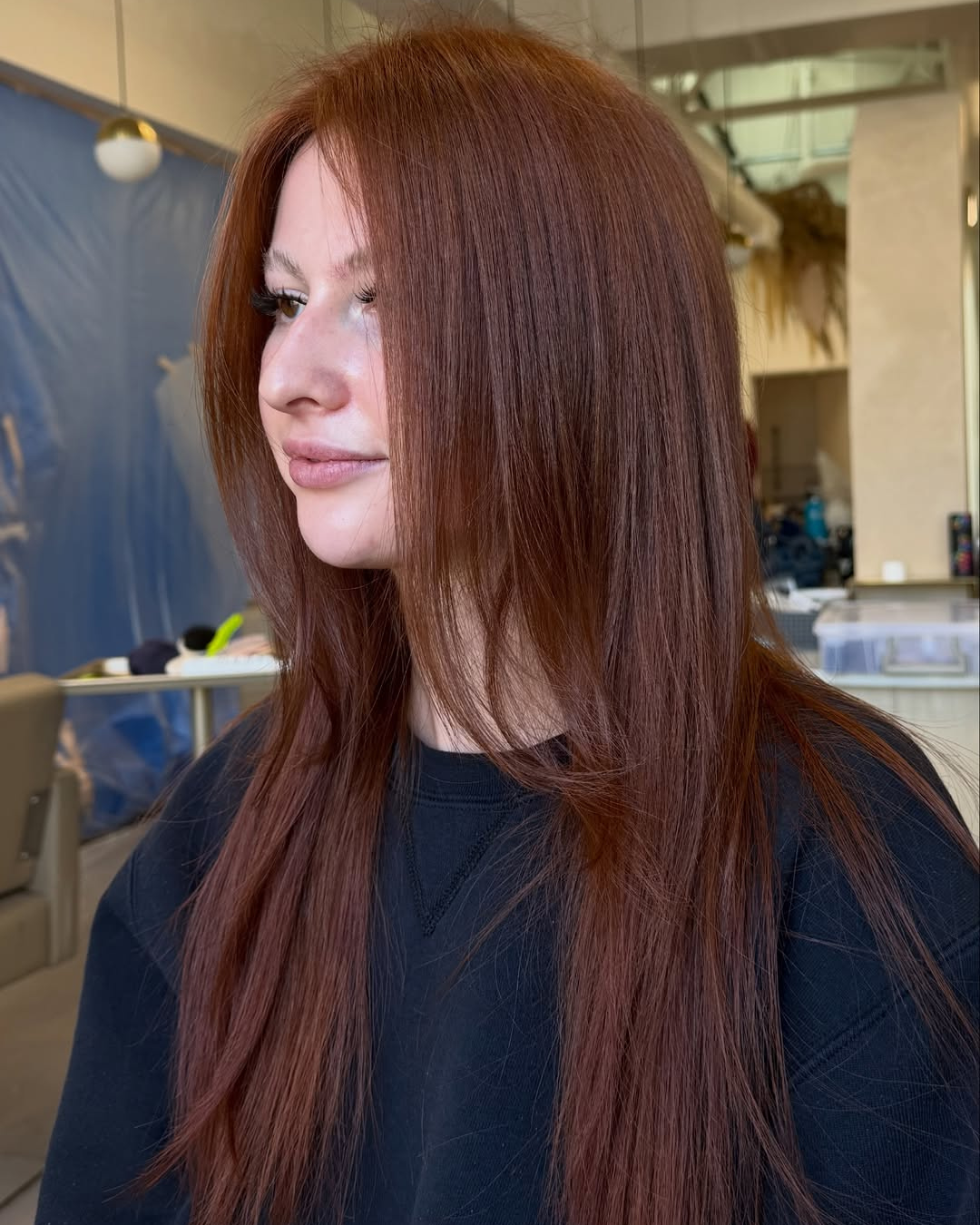 Long Layers and Natural Red Enhanced by Yesenia